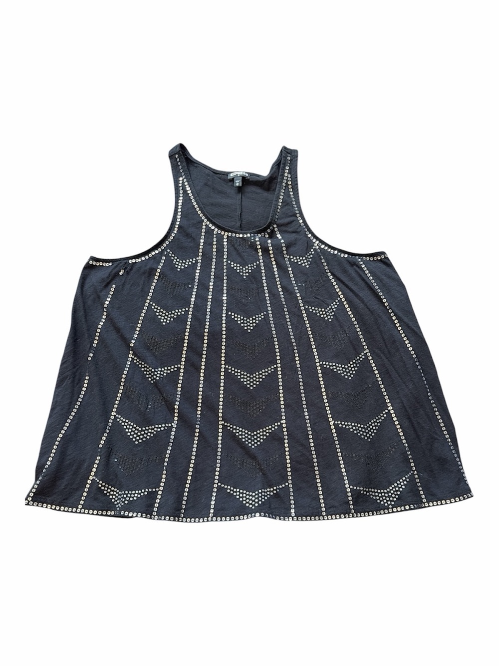 Express Geometric Sequined Tank Top